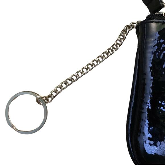 VS Victoria’s Secret Patent Small Black Mini Bag Wallet Purse Makeup Wristlet - Picture 4 of 9